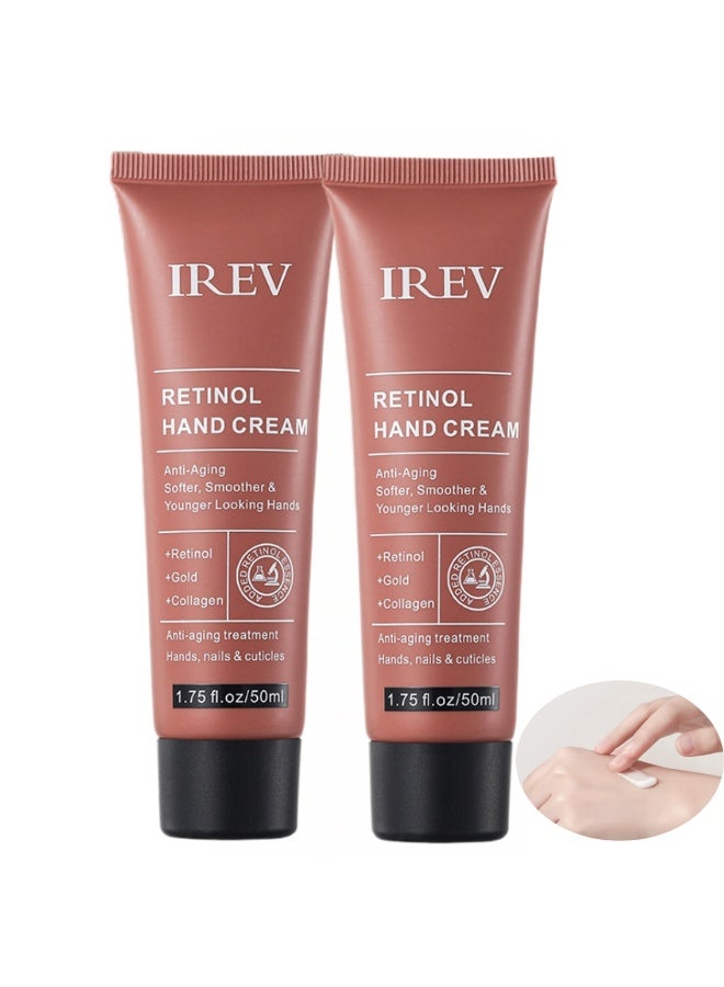 IREV 2-PACKS Retinol Anti-Wrinkle Hand Cream, Deeply Moisturizes and Reduces Fine Lines 50ml*2 - Image 1